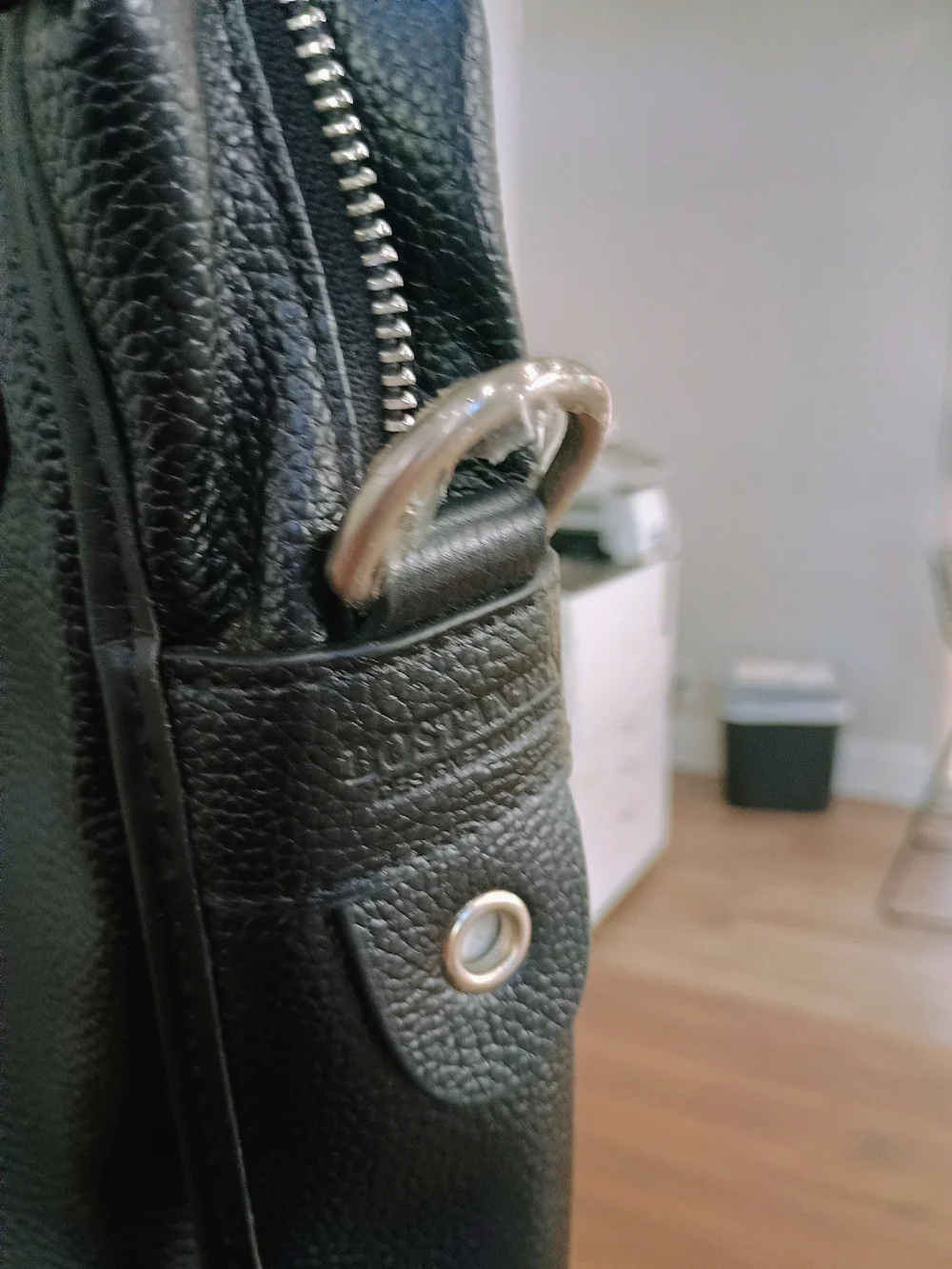 NWOT Bostanten Black Leather Laptop Bag -